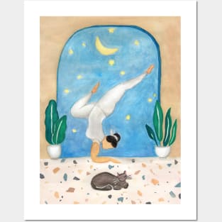 Moon Yoga Posters and Art